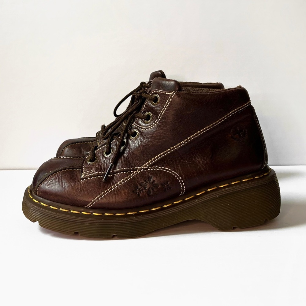 Rare vintage Dr. Martens floral embossed chunky ankle boots